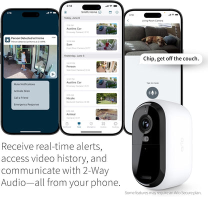 Arlo Essential Security Camera Wireless 1080p HD | Outdoor/Indoor 2nd Gen 3-pack