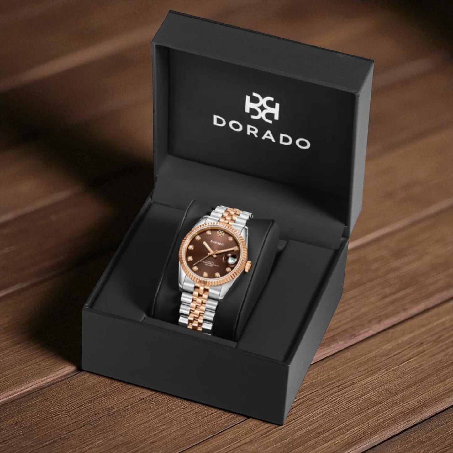 DORADO Rose Two Tone Timeless Watch | Chocolate | 31mm | Automatic Movement