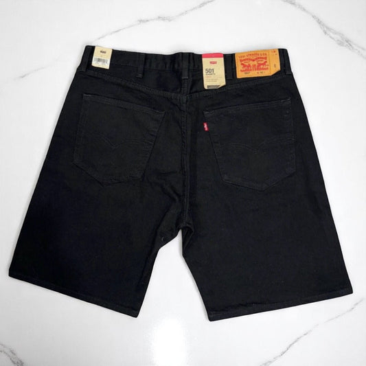 Levi's 501 Shorts Men's Original Fit Black Denim Stretch Shorts 365120040 sz 40