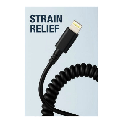 Tech & Go 3 ft Coiled Cable, 131 0359 TG3, USB to ⚡, for iPod, iPhone, iPad