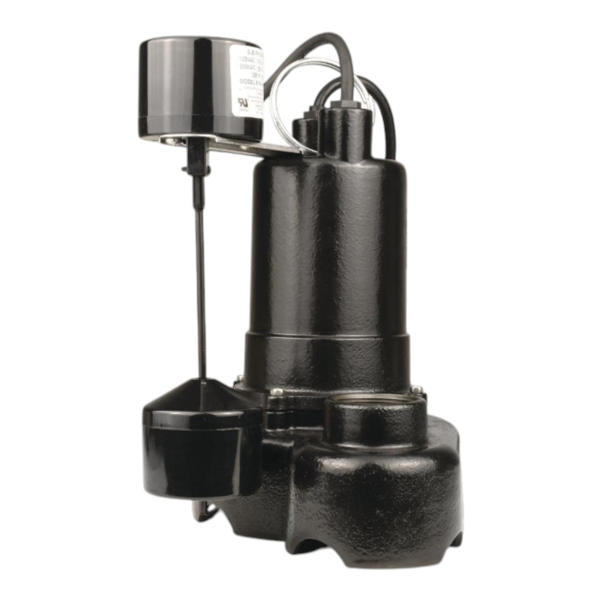 Barracuda 1/3 HP Cast Iron Sump Pump w/ Vertical Switch, BAS33V-1-10, 55 GPM