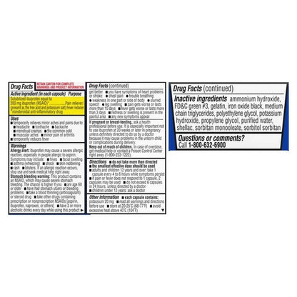 Equate Ibuprofen Softgel Capsules, 200 mg, 20 Count