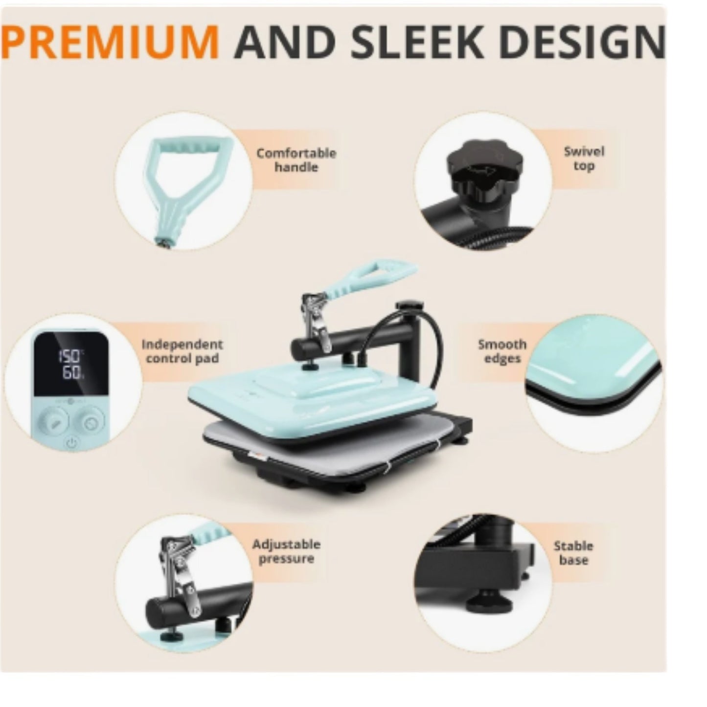 Digital Heat Press machine 15 x 15 T-Shirt Sublimation Print Transfer Heat Press