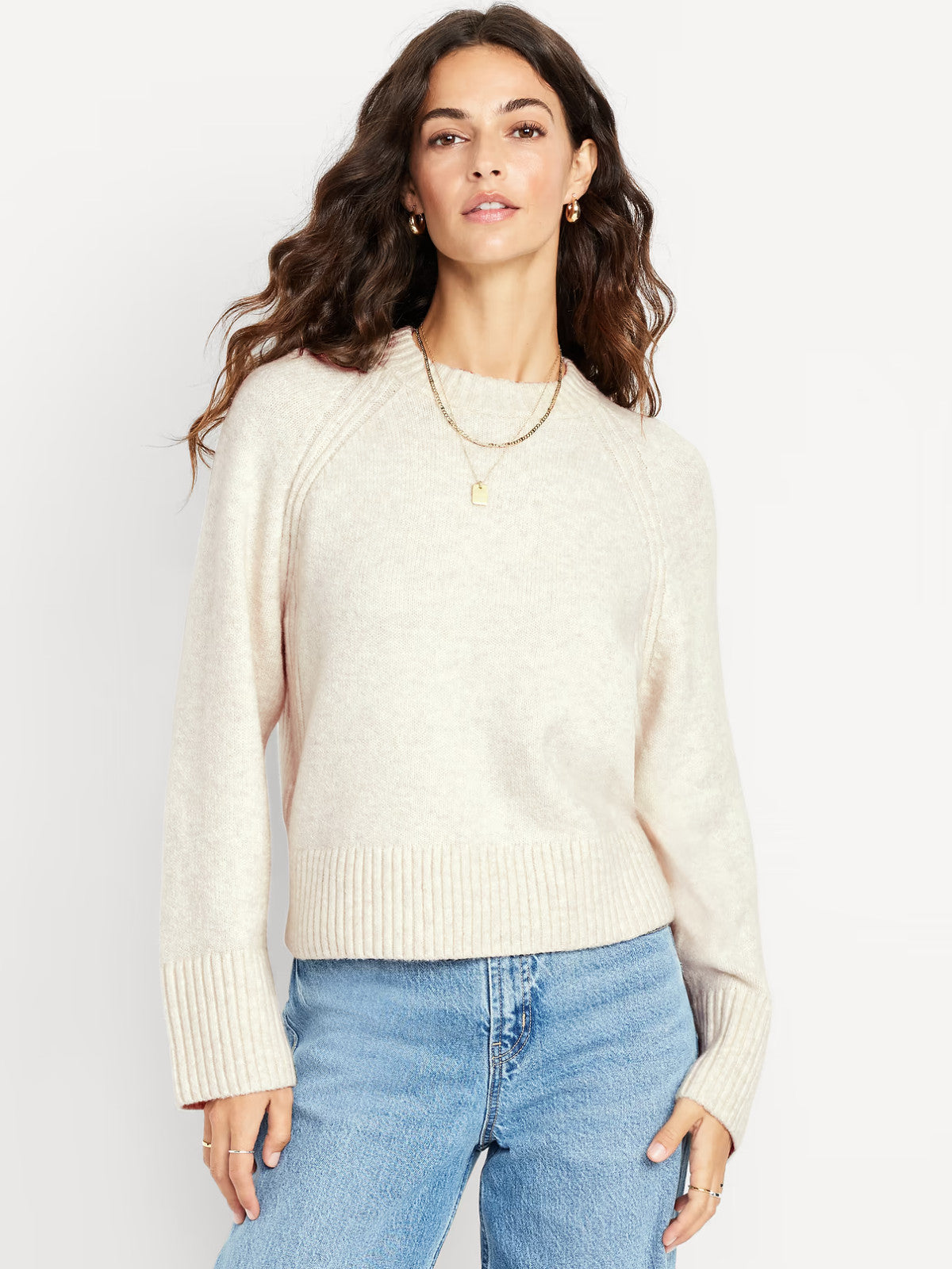 Old Navy SoSoft Crewneck Sweater Womens, Relaxed Knit - Cream, Black or Blue NWT