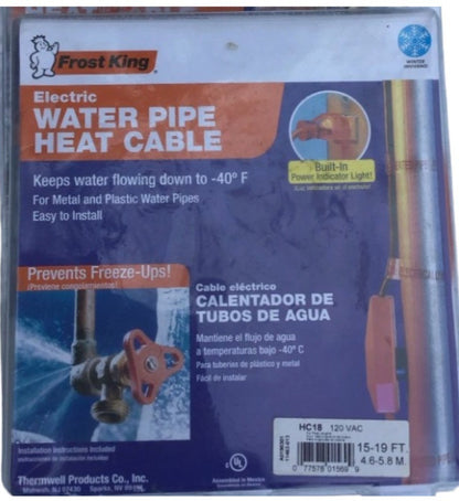 Frost King 18 ft. Automatic Electric Heat Cable Kit, Protects Pipes from Freezin
