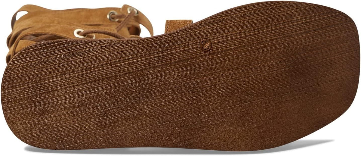 Free People Sun Chaser Gladiator Tall Lace Up Tan Suede Sandal Boho 37 New