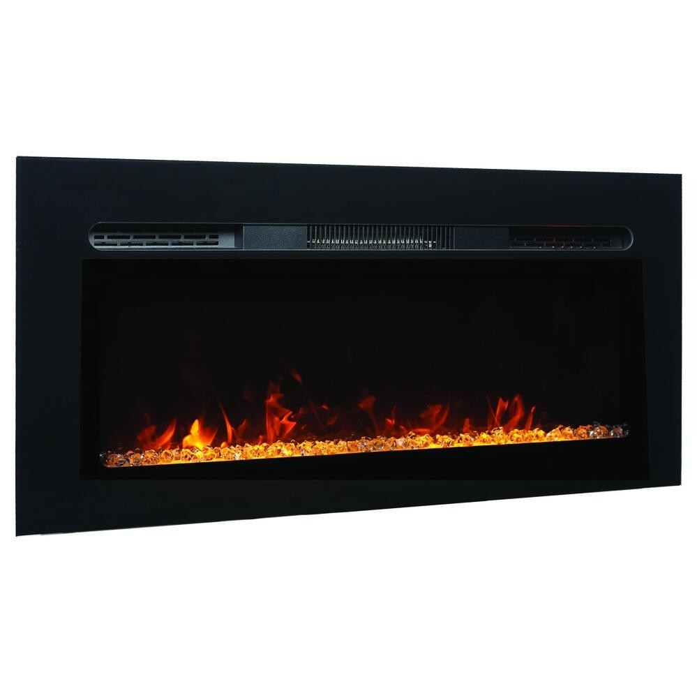 Paramount 36" Front Venting Slim Wall Mount Electric Fireplace-Black