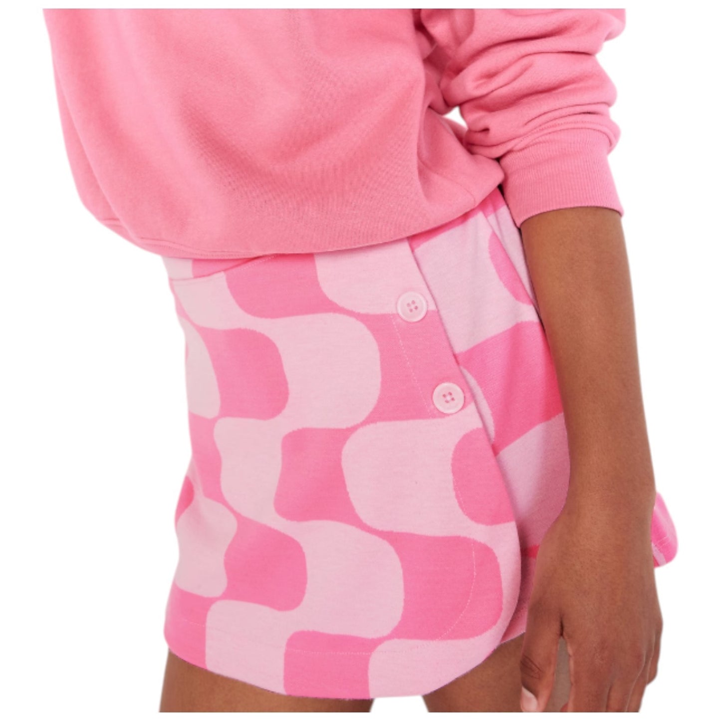 Old Navy Girls Pink Printed Wrap-Front Jacquard-Knit Skort for Girls