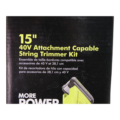 RYOBI 40V 15 in. (RY40ST01K) Attachment Capable String Trimmer Kit