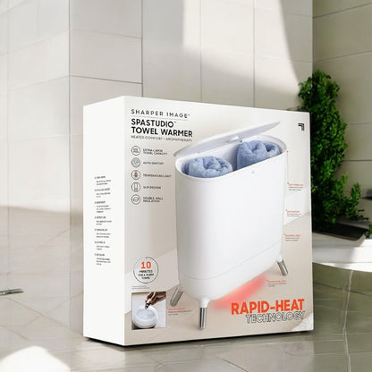 Sharper Image SpaStudio Towel Warmer in White - NEW