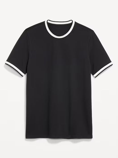 OLD NAVY Men's Crew Neck Trim Ringer Pique T-Shirt Tee NWT, Many colors & Sizes