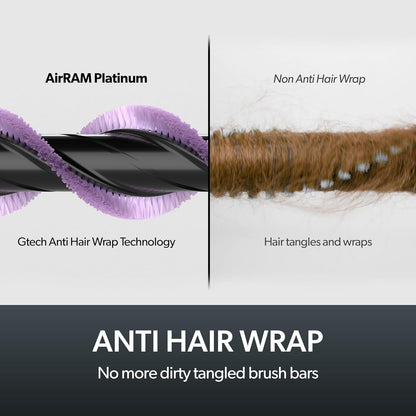 Gtech AirRAM Platinum Cordless Vacuum Cleaner Includes Anti-Hair Wrap Brush AR46