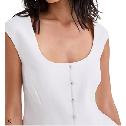 On 34th Women's Crepe Button Front Vest Scoopneck Button Front Vest Drapey