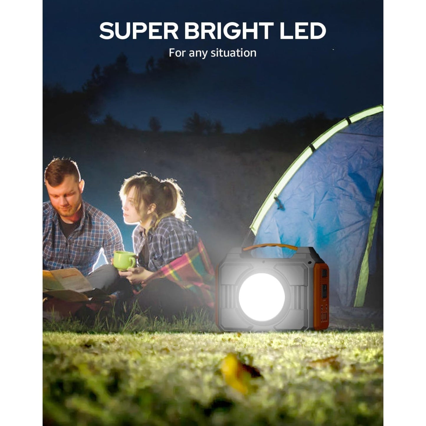 Portable Power Station Bank 300W Rated (600W Peak), 220Wh Solar Powered HP200L