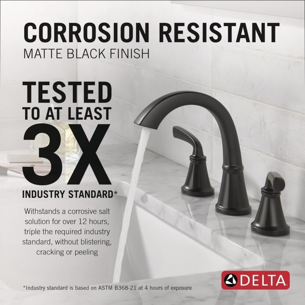 Delta 35864LF-BL Geist  Widespread Bathroom Faucet - Matte Black