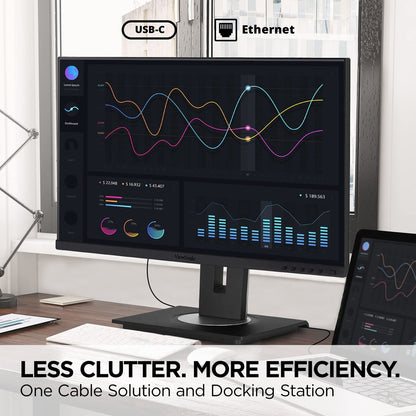 ViewSonic Docking Built-in Gigabit Ethernet and 40 Degree Tilt Ergonomics