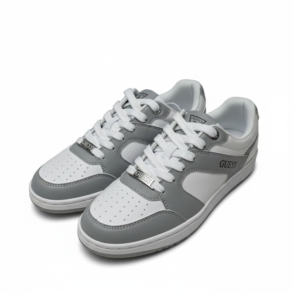 GUESS Lace-Up Sneakers Womens Gray/White Logo Athletic Casual