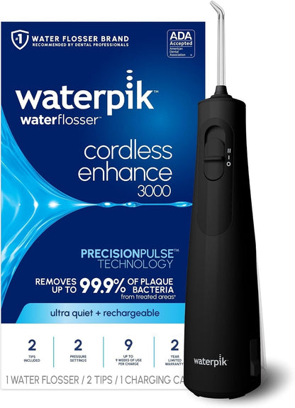 Waterpik Black Cordless Enhance 3000 Water Flosser