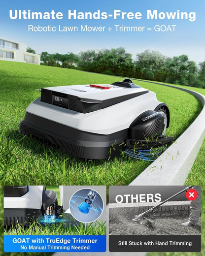 ECOVACS Goat A3000 LiDAR PRO Robotic Lawn Mower for Up to 0.75 Acre, 7.5Ah Ba...