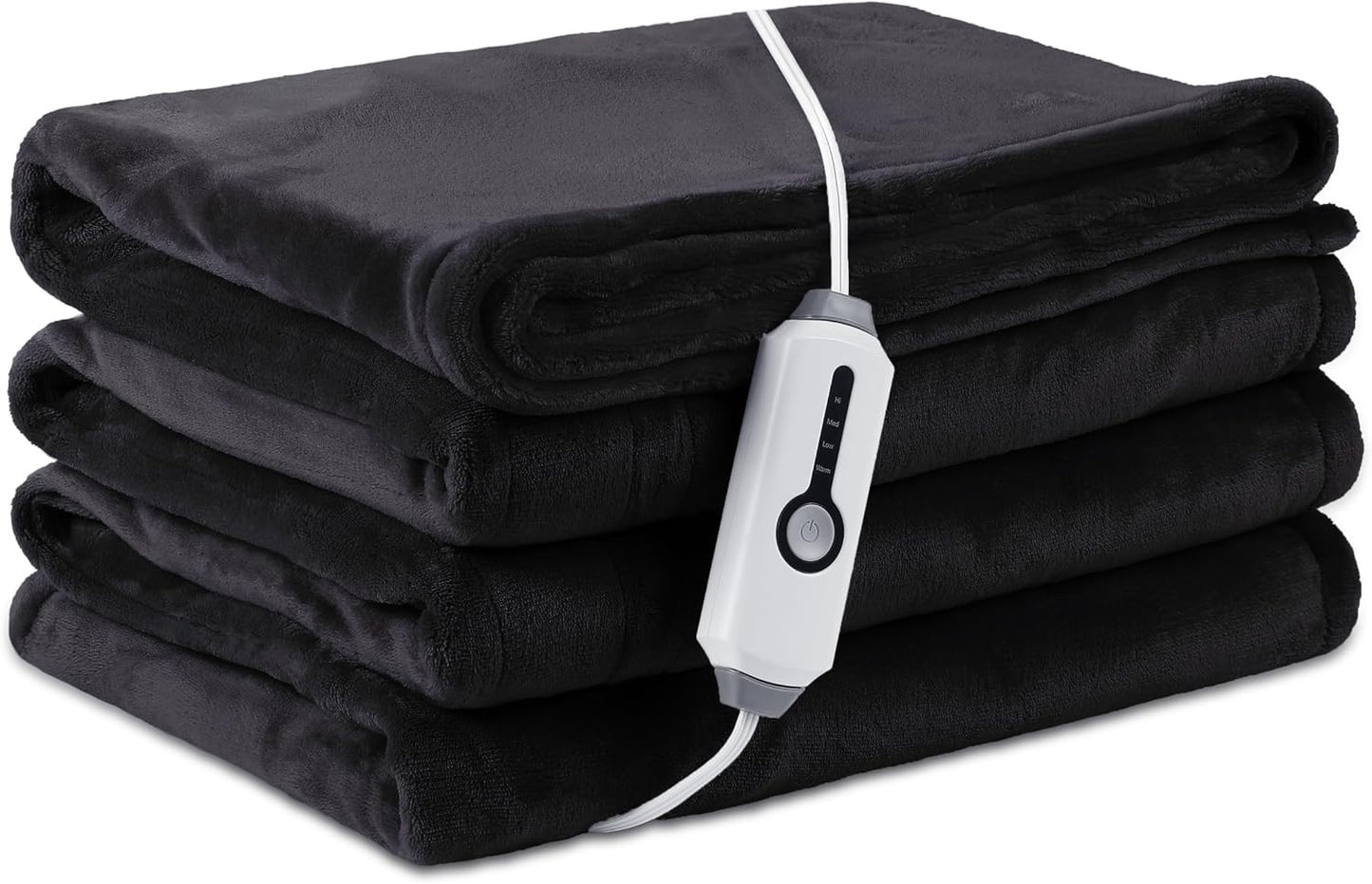 Electric Blanket Twin 62''X84'' Heated Blanket Gray, Ultra Soft Silky Flanne...