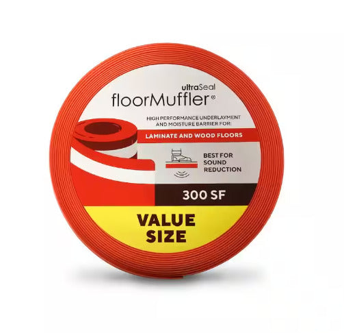 FloorMuffler Floor Underlayment 4' x 75' x 0.08" Antimicrobial Foam (300-Sq.Ft)