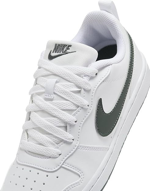 Nike Court Borough Low Recraft Big Kids' Shoes (White/Vintage Green) 5.5y