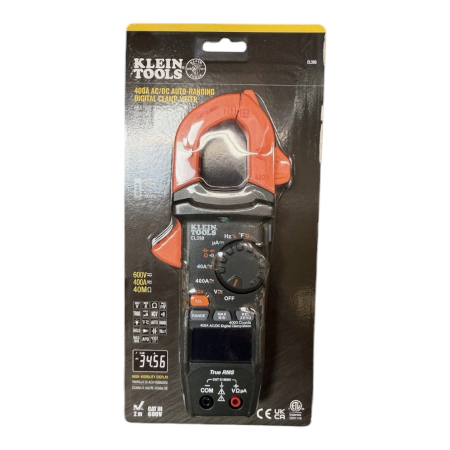 Klein Tools CL390 400A AC/DC Auto Ranging Digital Clamp Meter (BRAND NEW)