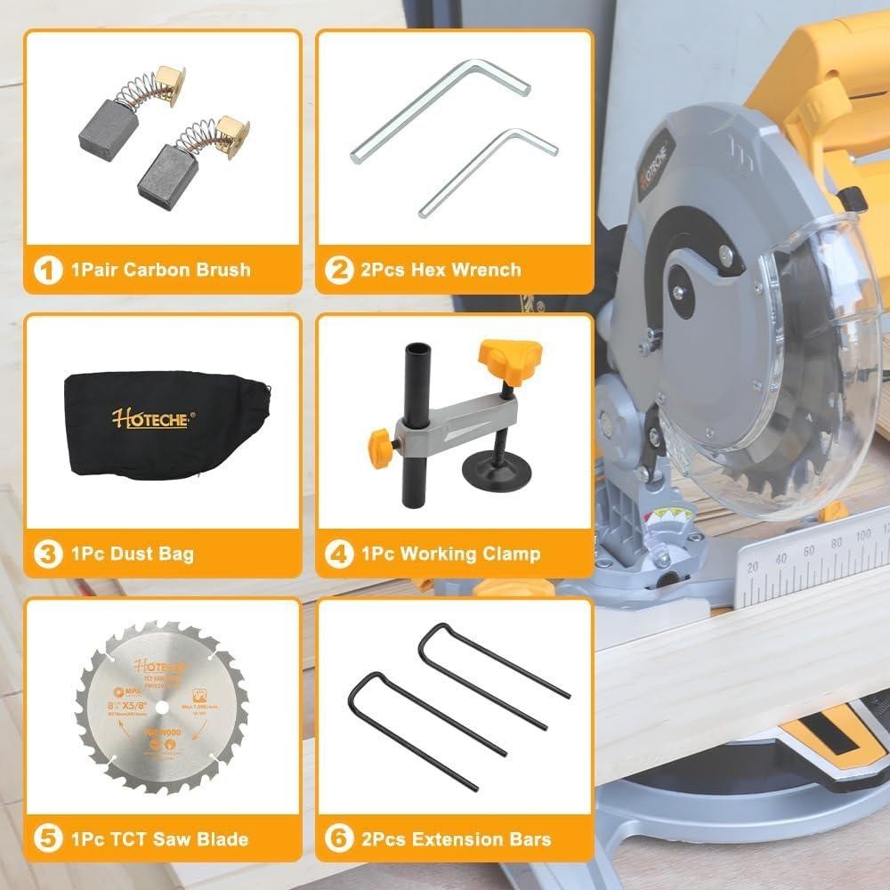 8-1/4 inch Compound Miter Saw, 2-in-1 Miter/Table Saw with Precision Laser Align