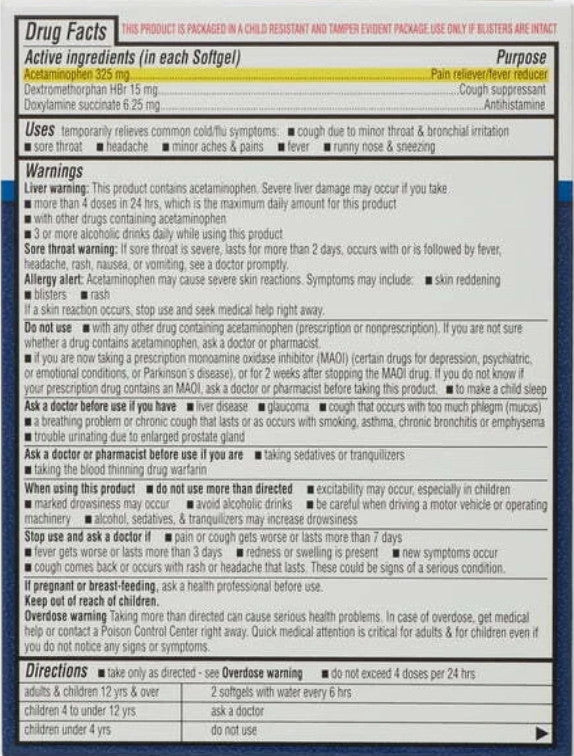 Equate NiteTime Cold & Flu Multi-Symptom Relief, 24 Count