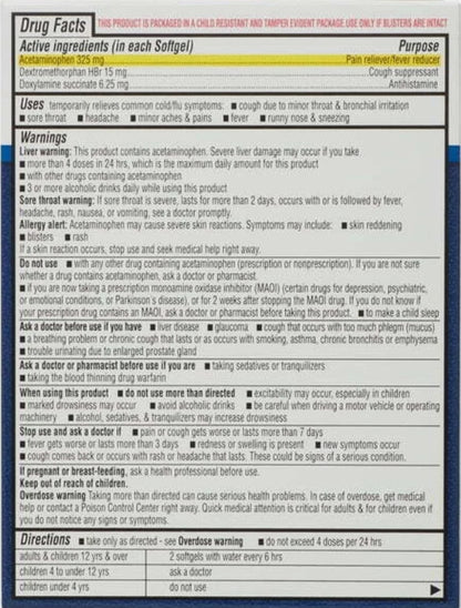 Equate NiteTime Cold & Flu Multi-Symptom Relief, 24 Count