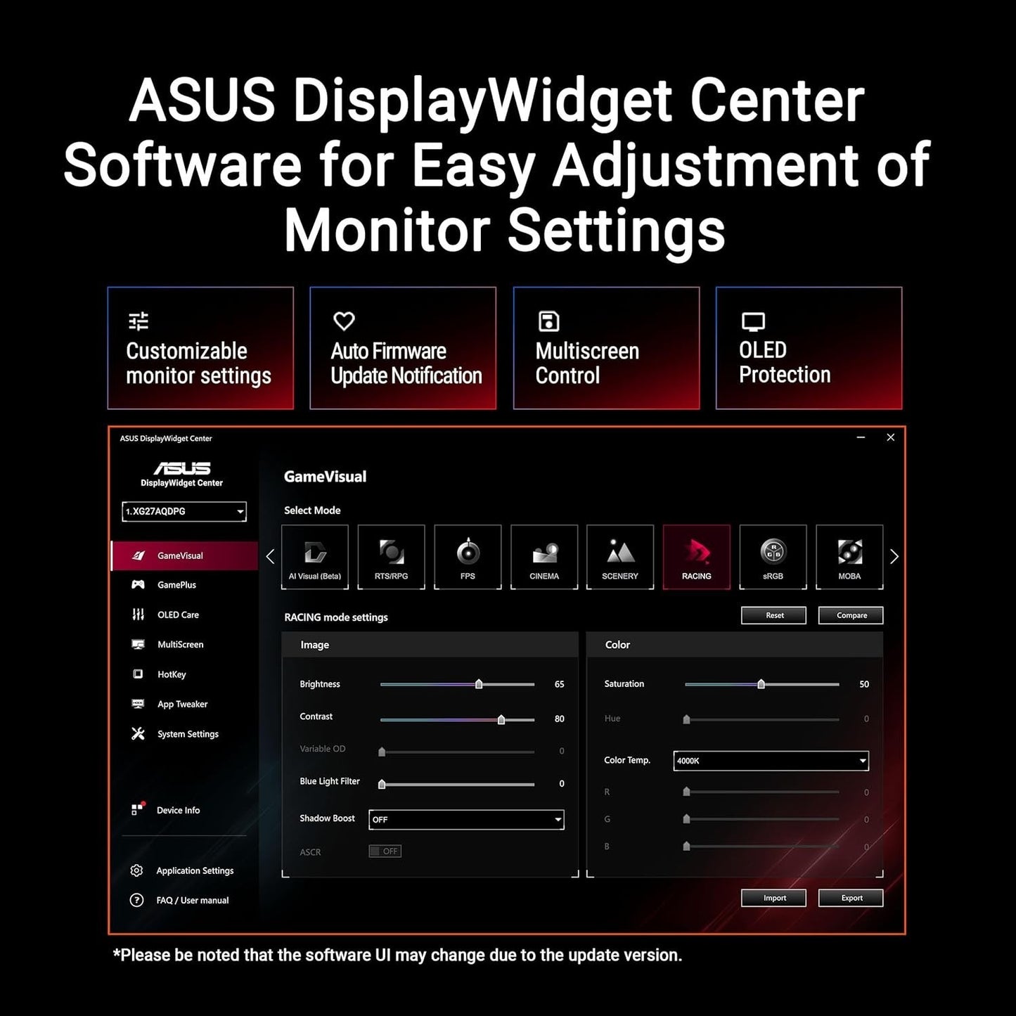 ASUS ROG Strix OLED XG34WCDG Monitor – 34-inch 3440x1440, 175Hz (Above 144Hz)