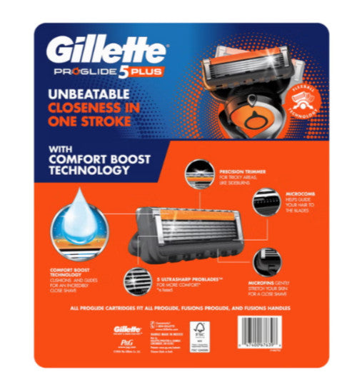 New Gillette ProGlide 5 Plus Razor Cartridges 5-Blade Refills 16 Pack + Handle