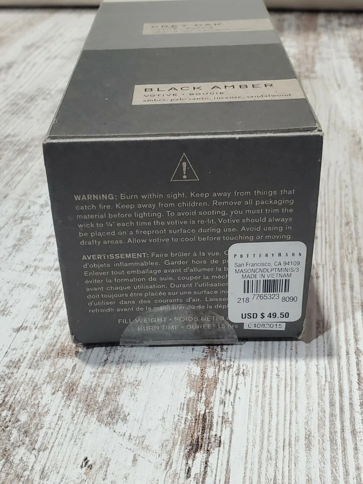 Mason Ceramic Scented Candles, Ivory/Graphite Gray/Charcoal, Mini, Set of 3
