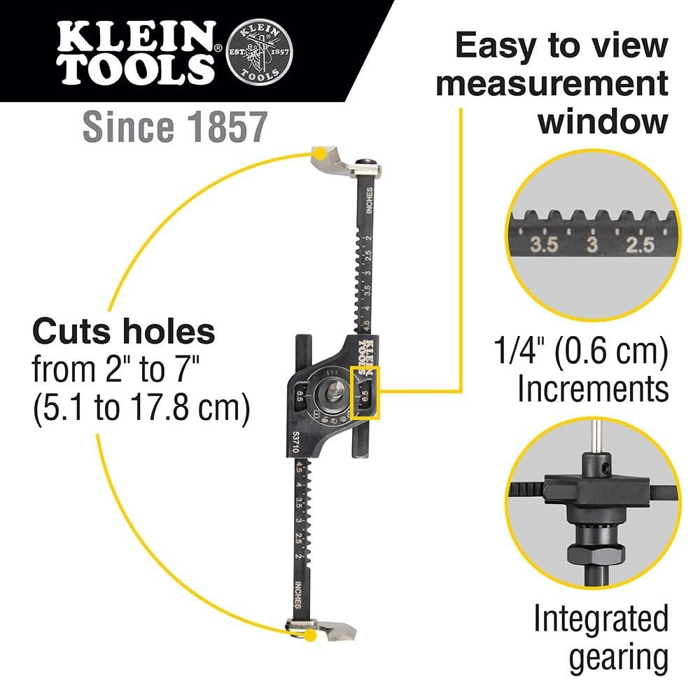 Klein Tools 53710 Adjustable Hole Saw with Auto-Set Arms