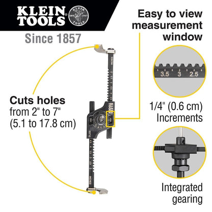 Klein Tools 53710 Adjustable Hole Saw with Auto-Set Arms
