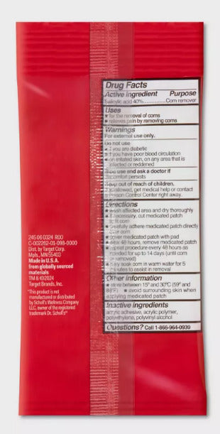 Medicated Corn REMOVERS Pads With Salicylic Acid 9 Per Package