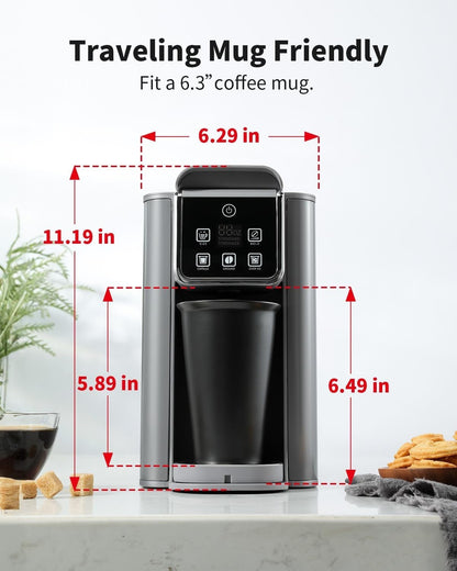 KIDISLE Hot & Iced Coffee Maker Single Serve Coffee Maker for K Cup and Grounds