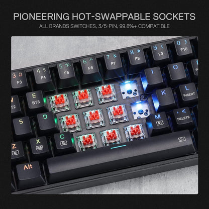 Redragon S136 Gaming Keyboard & Mouse Combo, 75% K628 Tri-Mode Wireless RGB