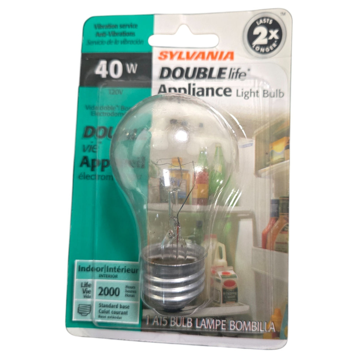 Sylvania 40W A15 Daylight Incandacsent Ceiling Fan Refrigerator Light Bulb