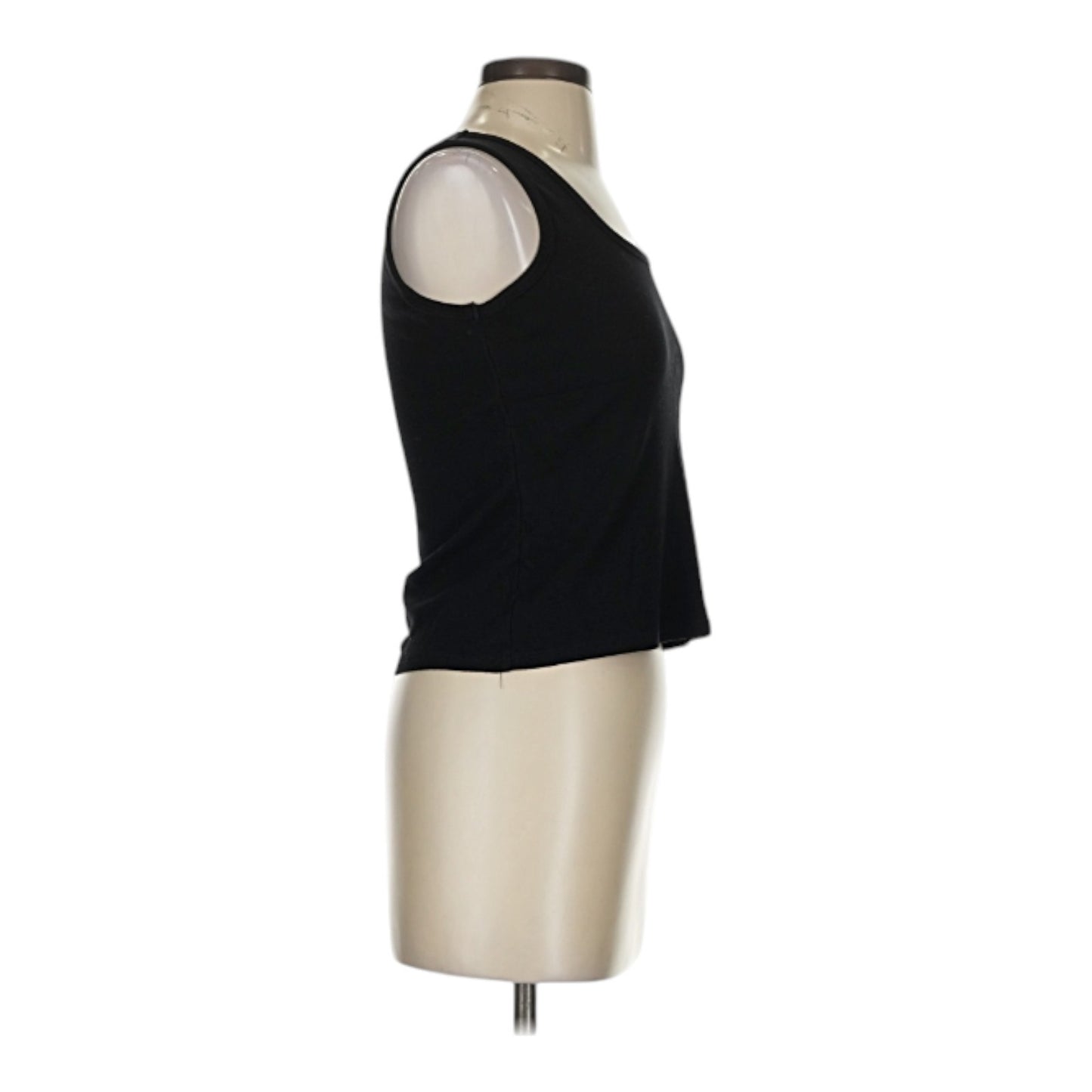 Cyrus Ribbed Scoop Neck Sleeveless Black Stretch Tank Top XS, S, M, L, XL