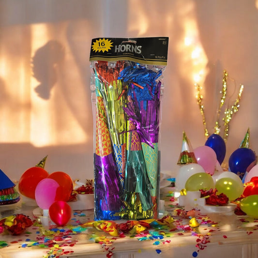 Party Horns 16 Pcs,Multicolor