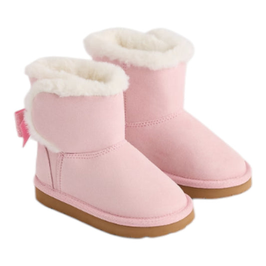 Baby Gap Faux Fur Bow Boots, Pink Fur Boots with Bows, Baby & Toddler