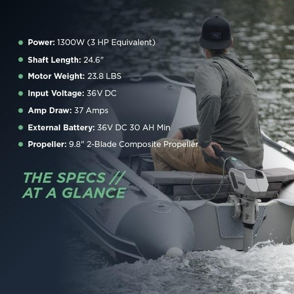 Newport NT300 Electric Outboard Motor - 3HP 1300W Brushless Direct Drive