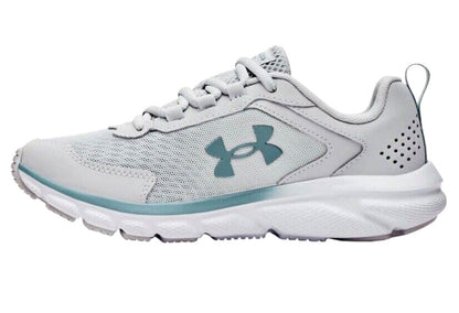 NEW IN BOX WOMEN'S UNDER ARMOUR CHARGED ASSERT 9 GRAY / AQUA ATHLETIC SHOES SZ 9