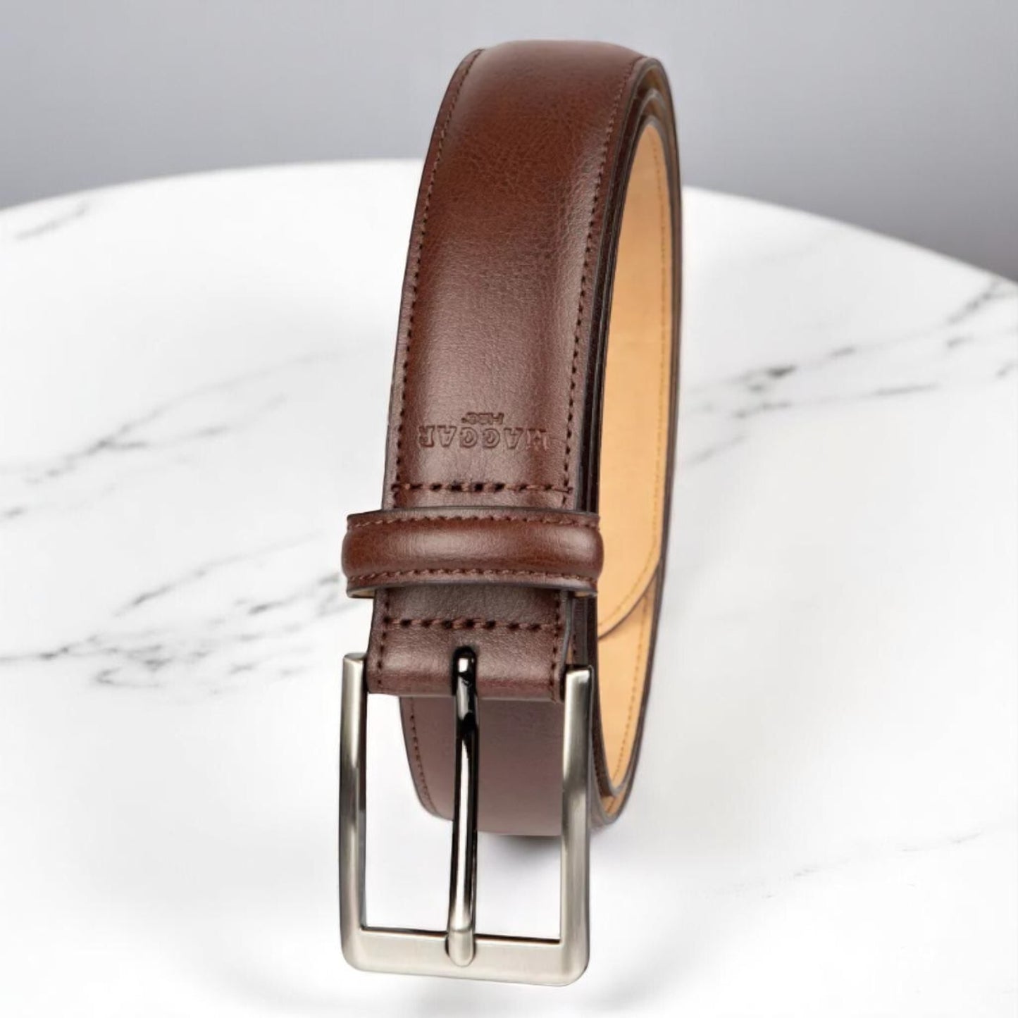 Haggar H26 Men's Leather Belt Black or Brown Size M and L NEW