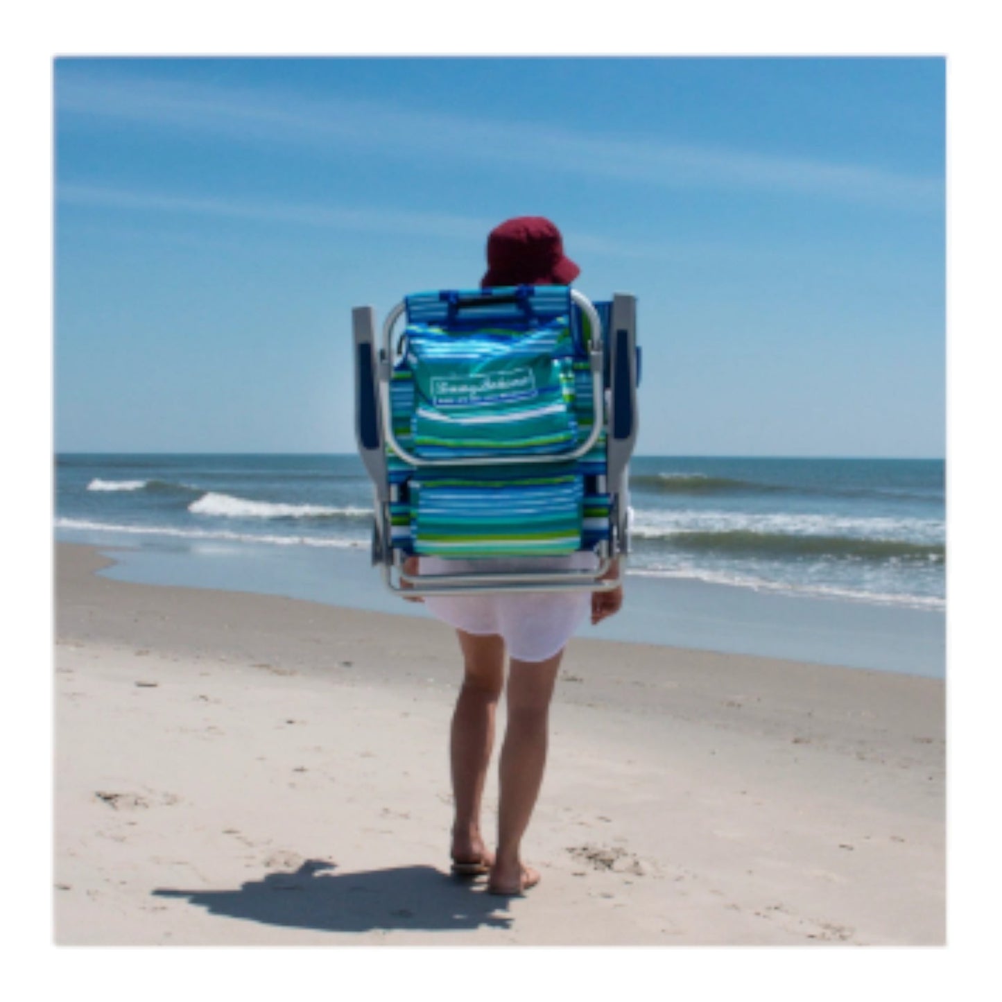 Tommy Bahama 5-Position Lay Flat Folding Backpack Beach Chair Aluminum