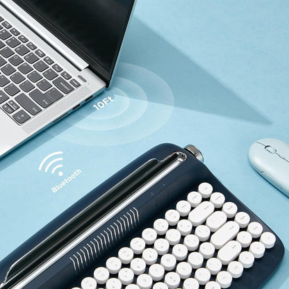 YUNZII ACTTO B303 Vintage Keyboard White/Midnight Wireless Bluetooth