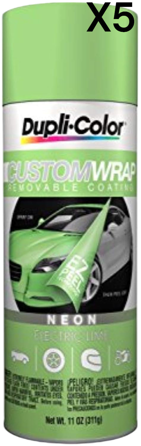 5 pack -Dupli-Color CWRC862 Custom Wrap Neon Electric Lime, 11 Ounce (Pack of 5)