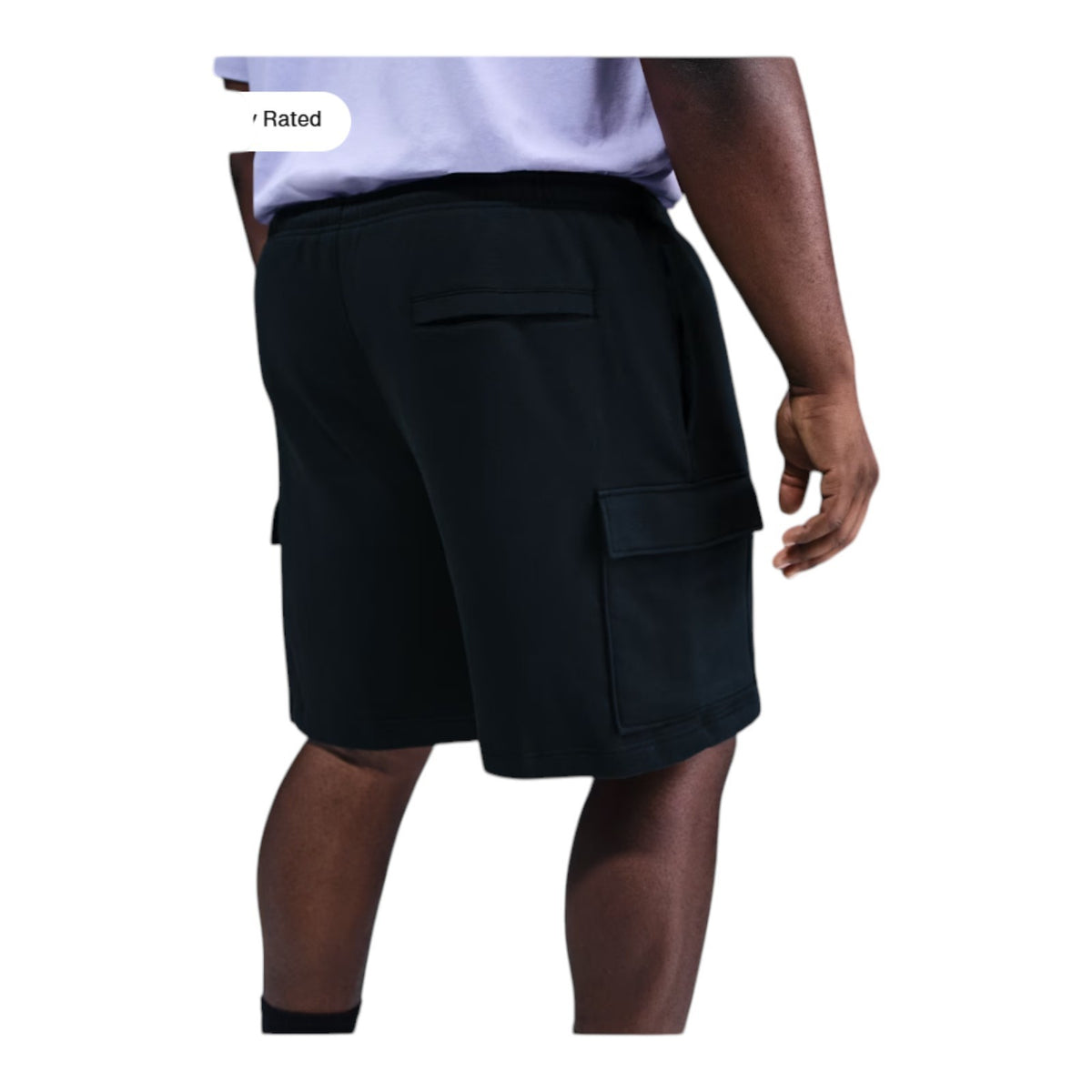 MENS NIKE CLUB FLEECE CARGO SHORTS FN3525-010 BLACK/BLACK/WHITE NEW-SIZE XXL