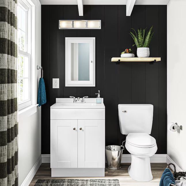 Project Source Dover 24 in White Single Sink Bathroom Vanity with White Top